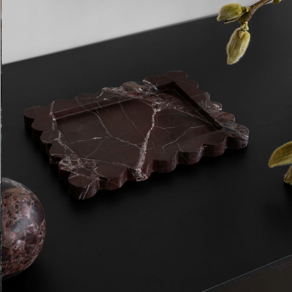Palazzo Medium Scalloped Tray â€“ Luxury homeware tray with opulent scalloped edges, inspired by palatial architecture. Perfect for elevating work or living spaces with elegant design and functional style