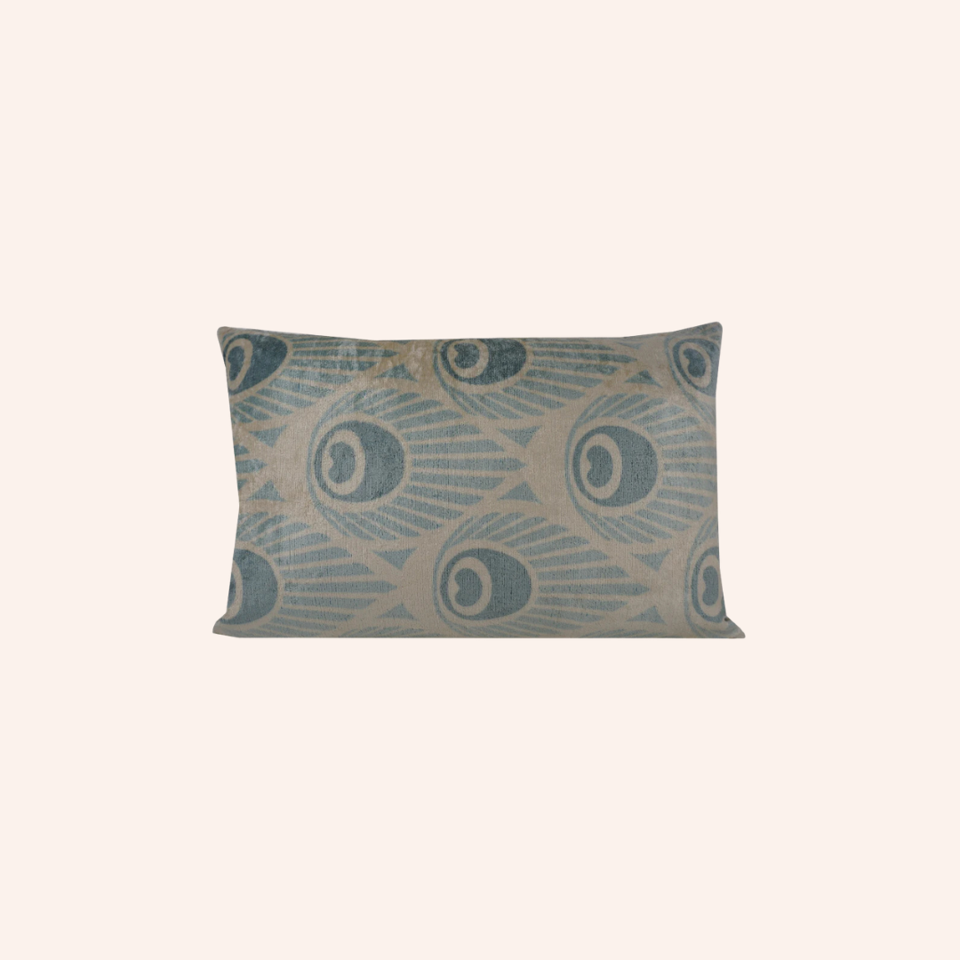 Silk Velvet Peacock Cushion