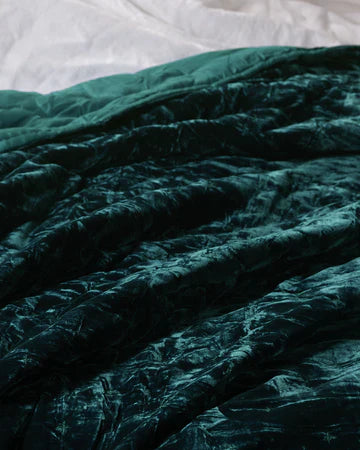 Tempt Silk Velvet Throw in Peacock