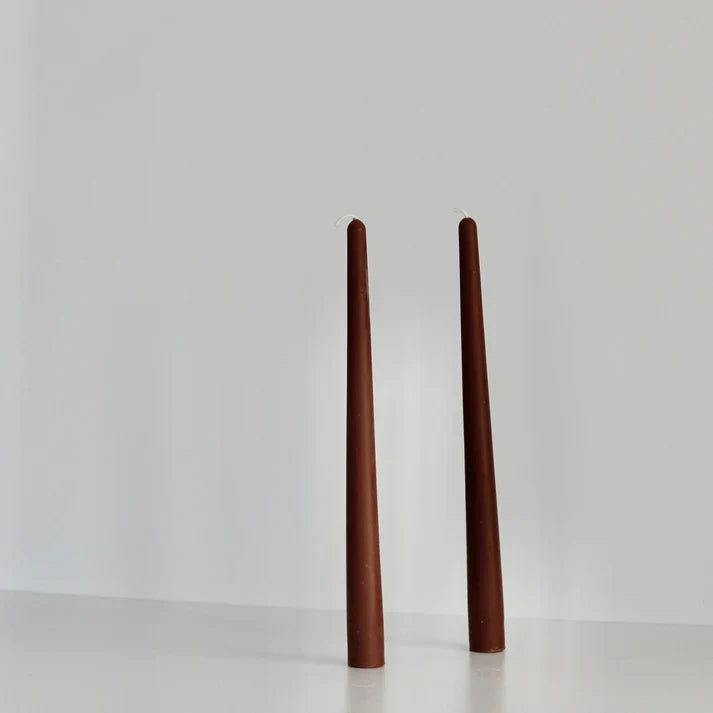 Tapered Candle Pair - Toffee