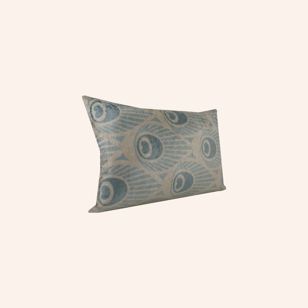 Silk Velvet Peacock Cushion