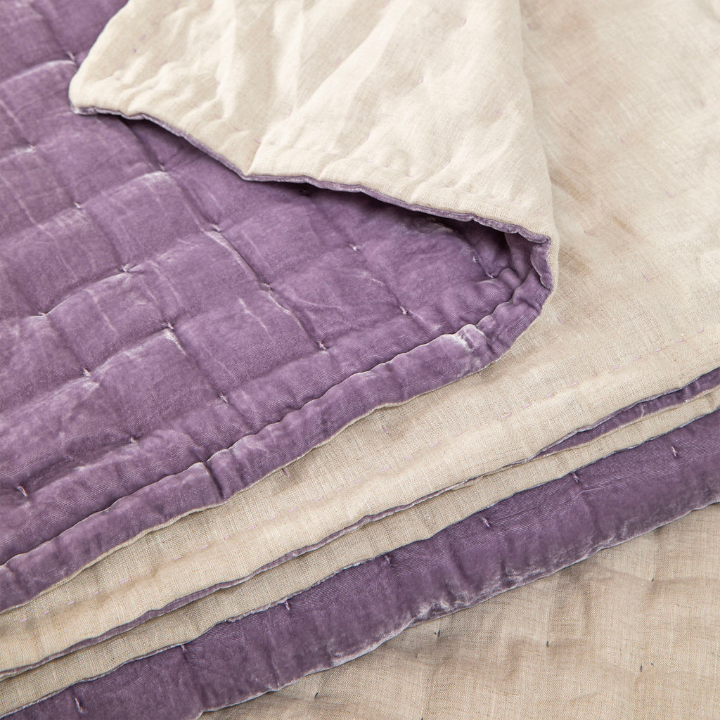Tempt Silk Velvet Throw in Lilac