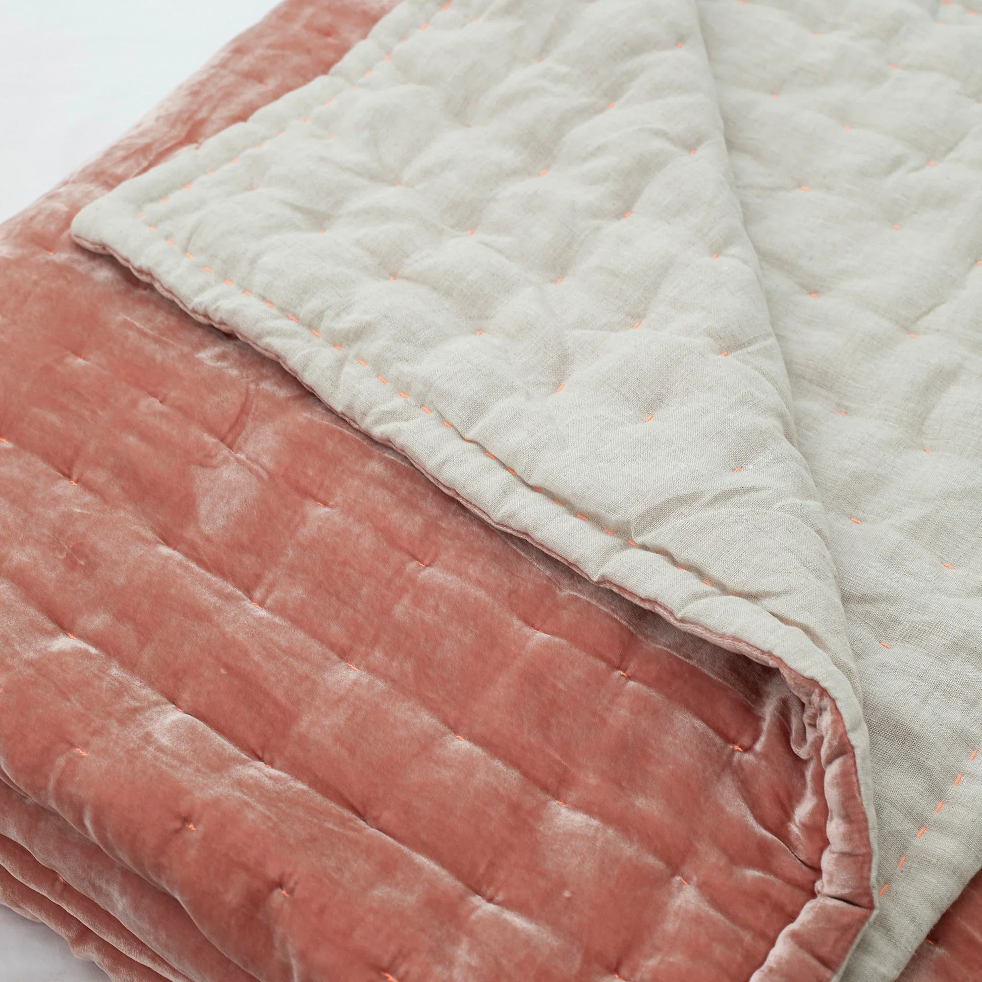 Tempt Silk Velvet Throw - Desert Coral