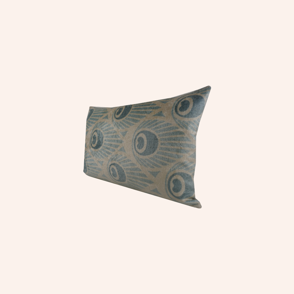 Silk Velvet Peacock Cushion