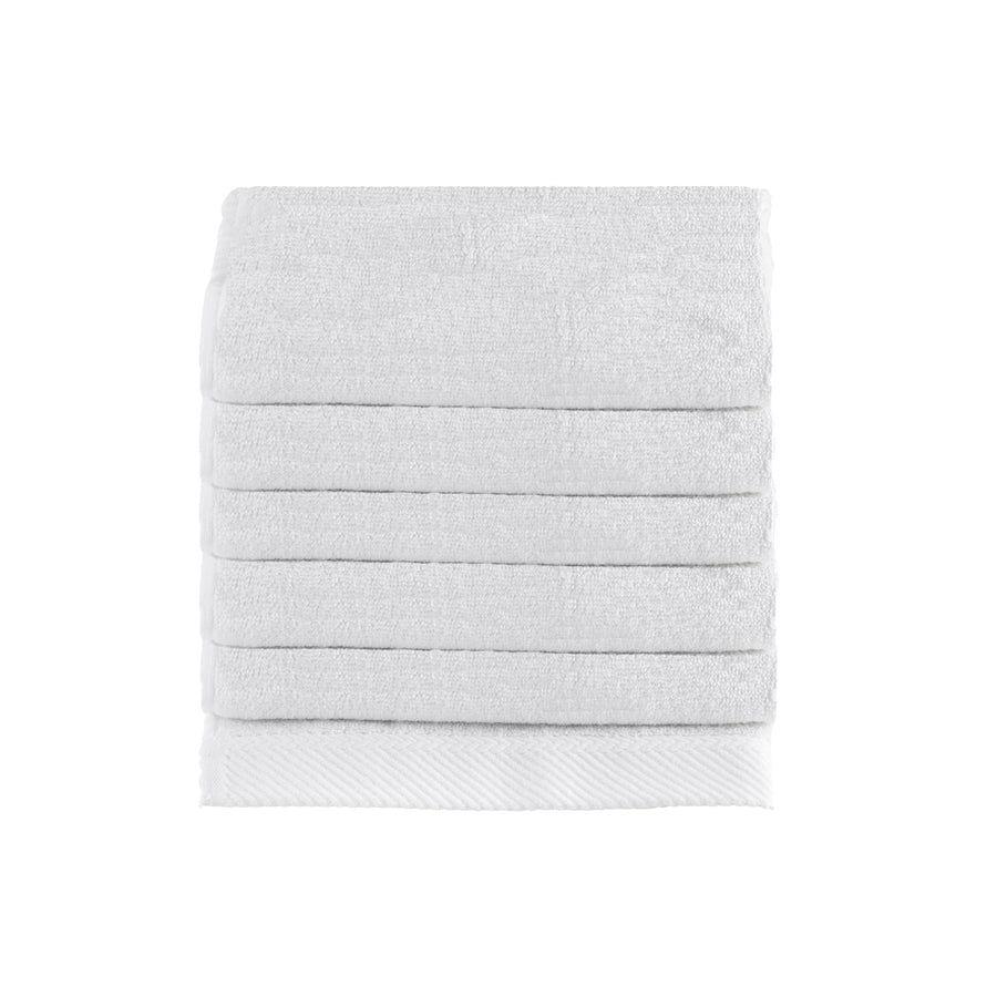 Chevron Bamboo Cotton Hand Towels - White