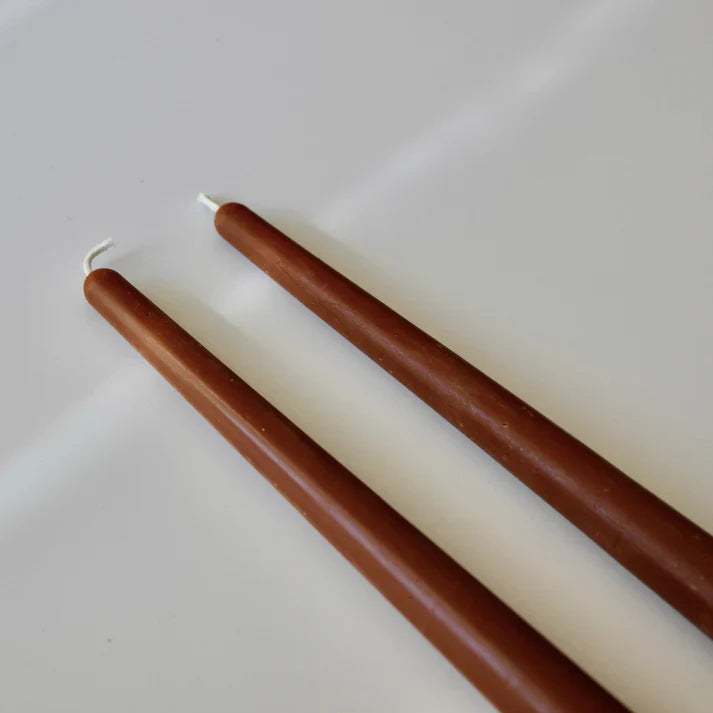 Tapered Candle Pair - Toffee