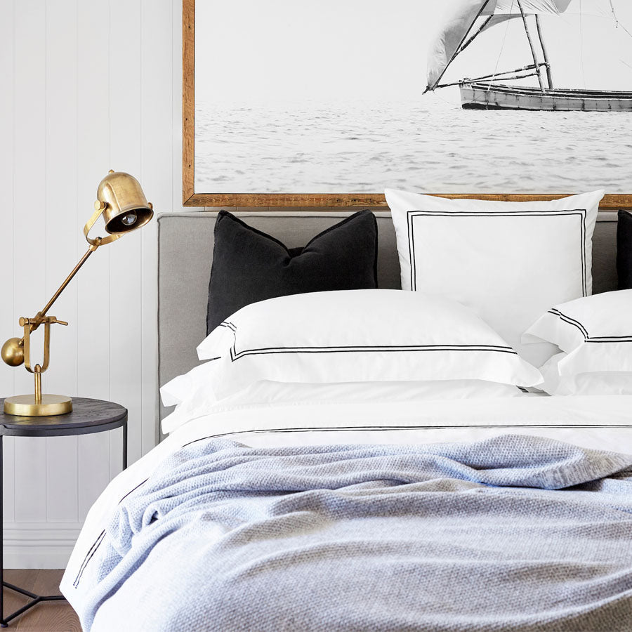 Classique Navy Flat Sheet Set