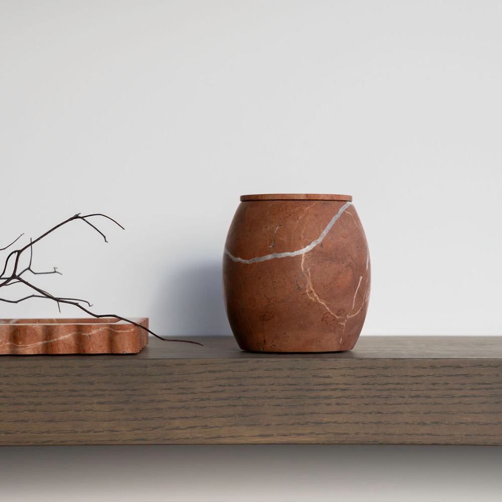 Collector Cannister â€“ Stylish stone storage vessel, perfect for organizing miscellanea or as a pen cup. Combines modern design with practical simplicity to enhance workspace or home dÃ©cor.
