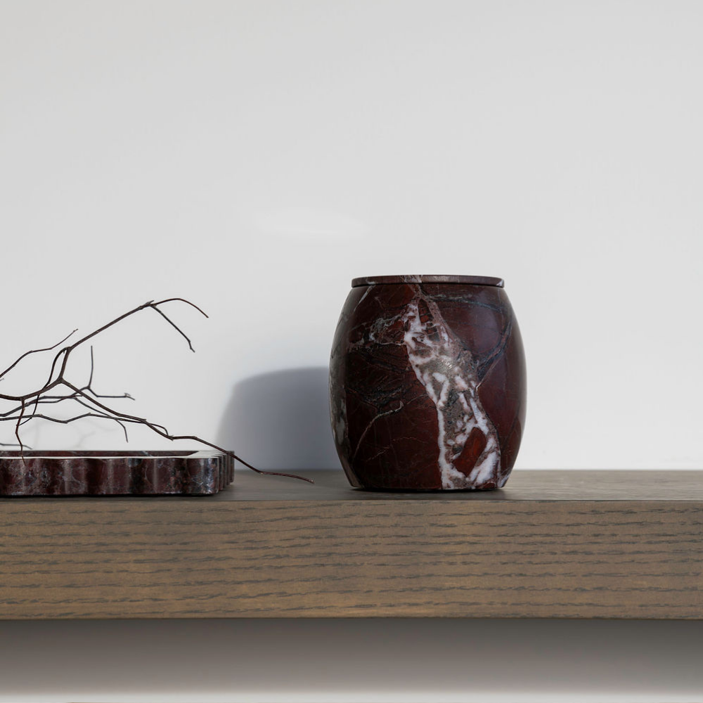 Collector Cannister â€“ Stylish stone storage vessel, perfect for organizing miscellanea or as a pen cup. Combines modern design with practical simplicity to enhance workspace or home dÃ©cor.