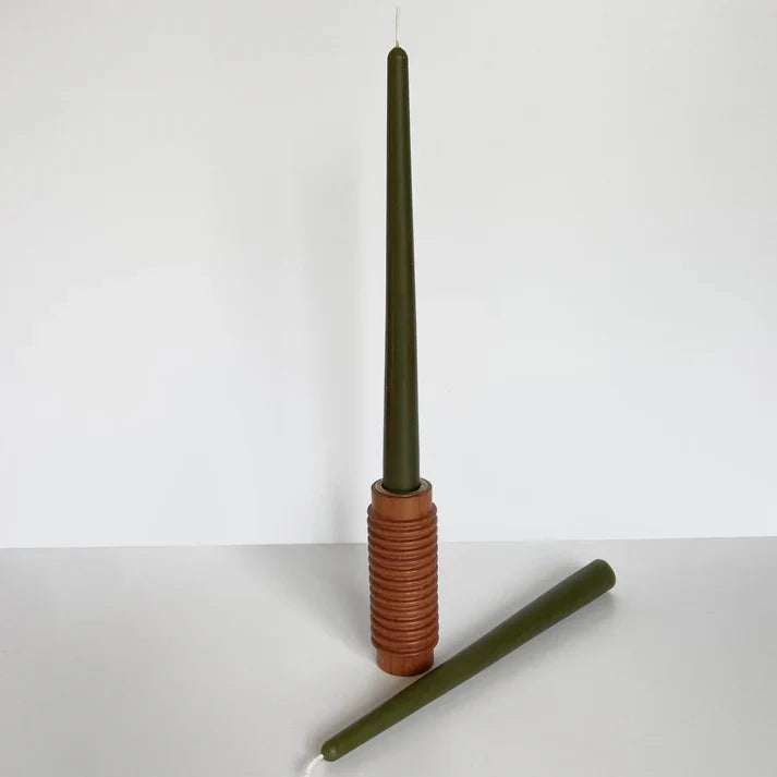 Tapered Candle Pair - Moss
