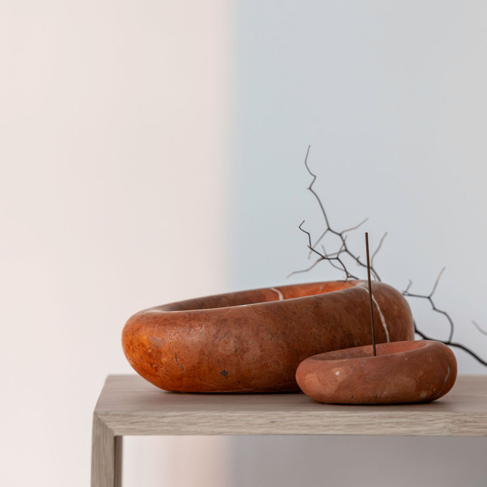 Eclipse Small Sculpted Dish & Incense Holder â€“ Compact, versatile homeware inspired by celestial harmony, perfect for keepsakes or incense. Adds sophistication and mindful ambiance to any room.