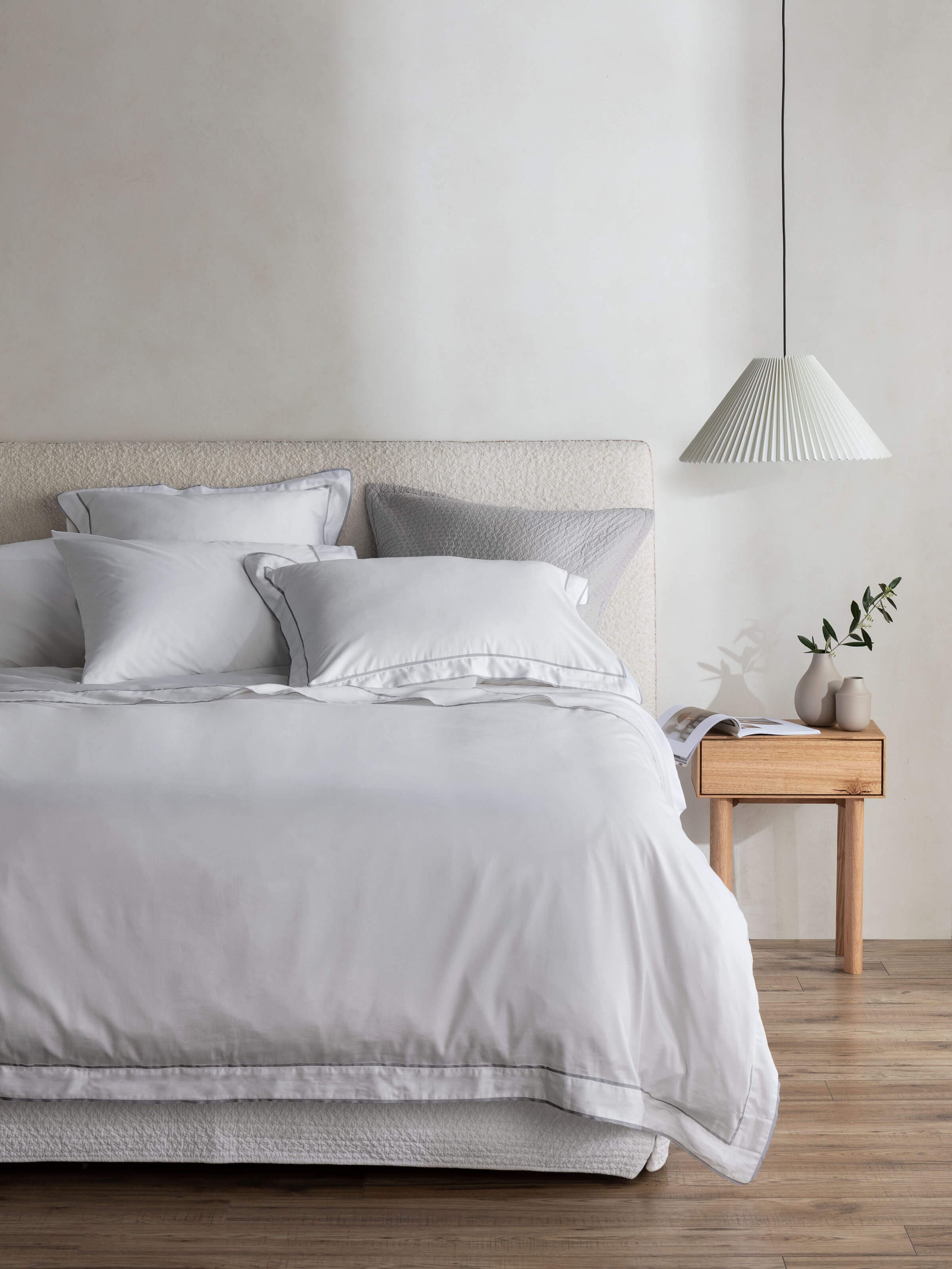 Grosgrain Silver Egyptian Cotton Duvet Cover Set