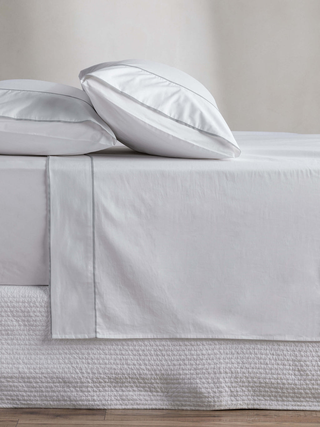 Grosgrain Silver Egyptian Cotton Sheet Set