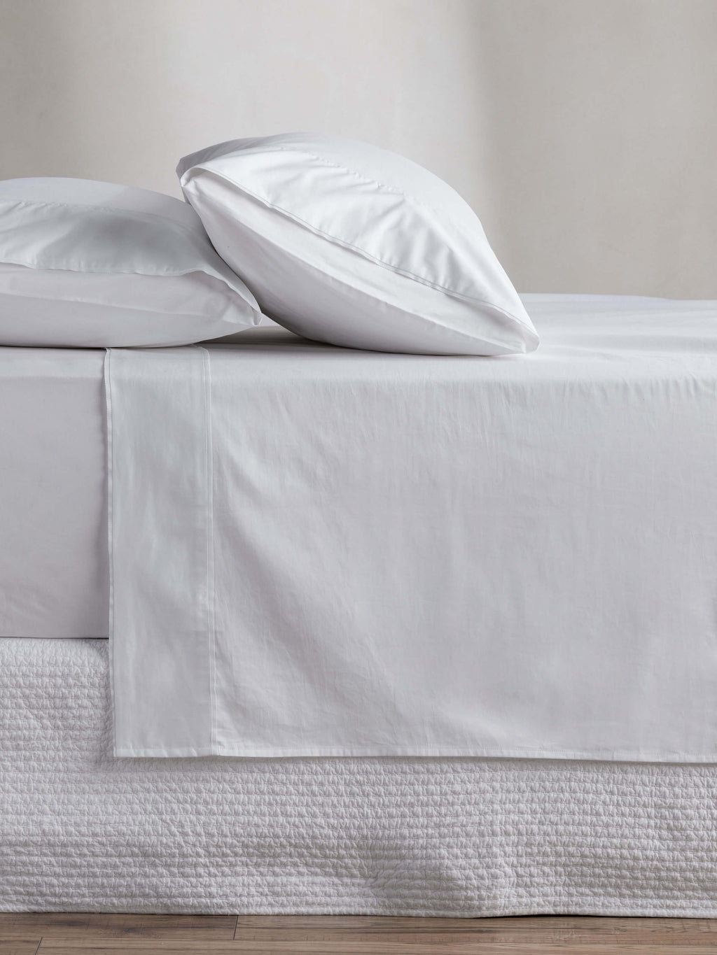Grosgrain White Egyptian Cotton Sheet Set