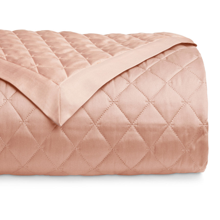 Hampton Diamond-Stitch Bed Throw - Clay