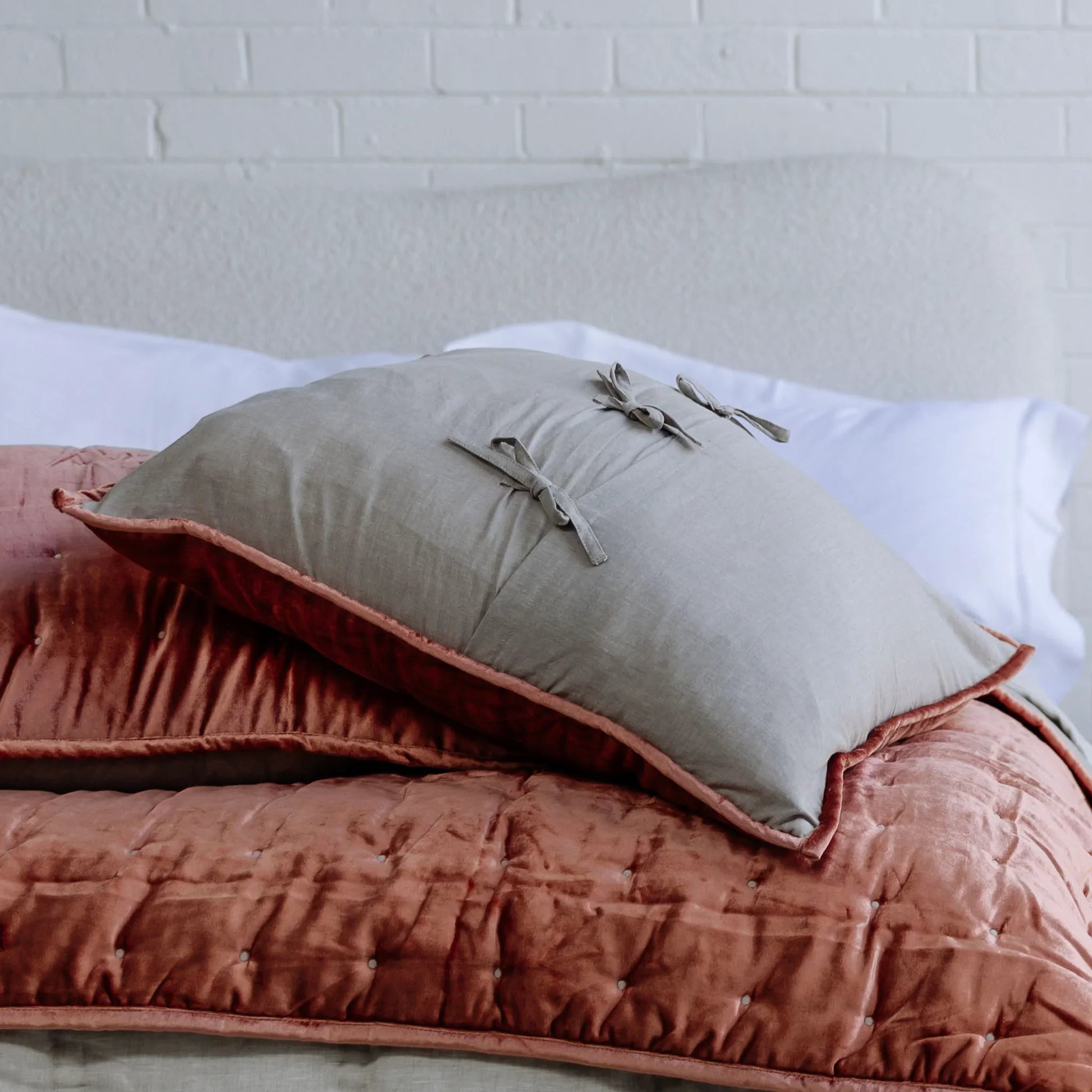Dainty Cotton Velvet Cushion Cover - Burnt Orange