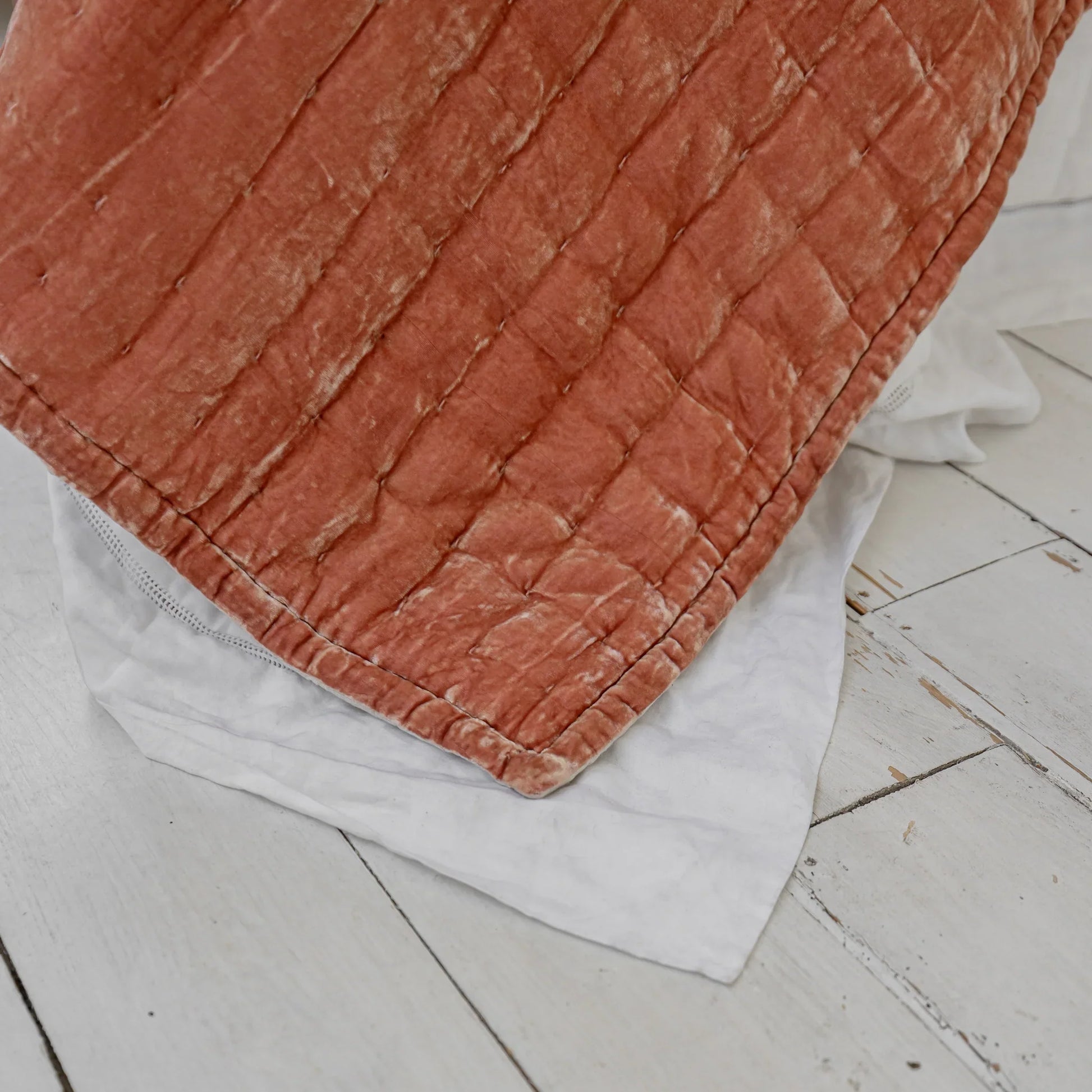 Tempt Silk Velvet Throw - Desert Coral