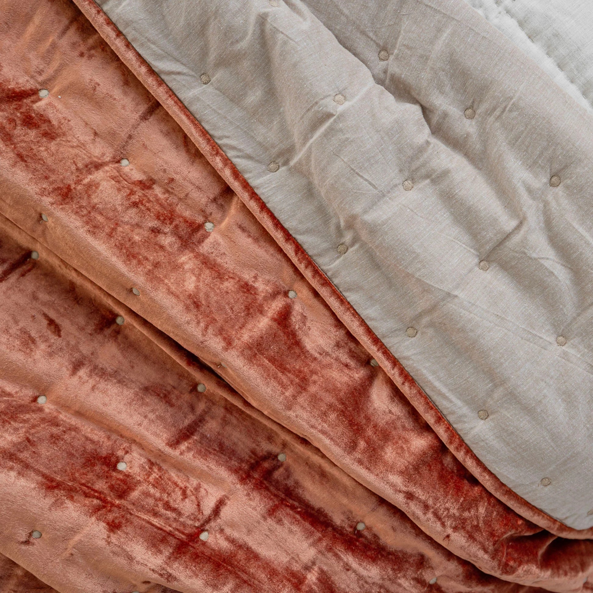 Dainty Cotton Velvet Throw - Burnt Orange
