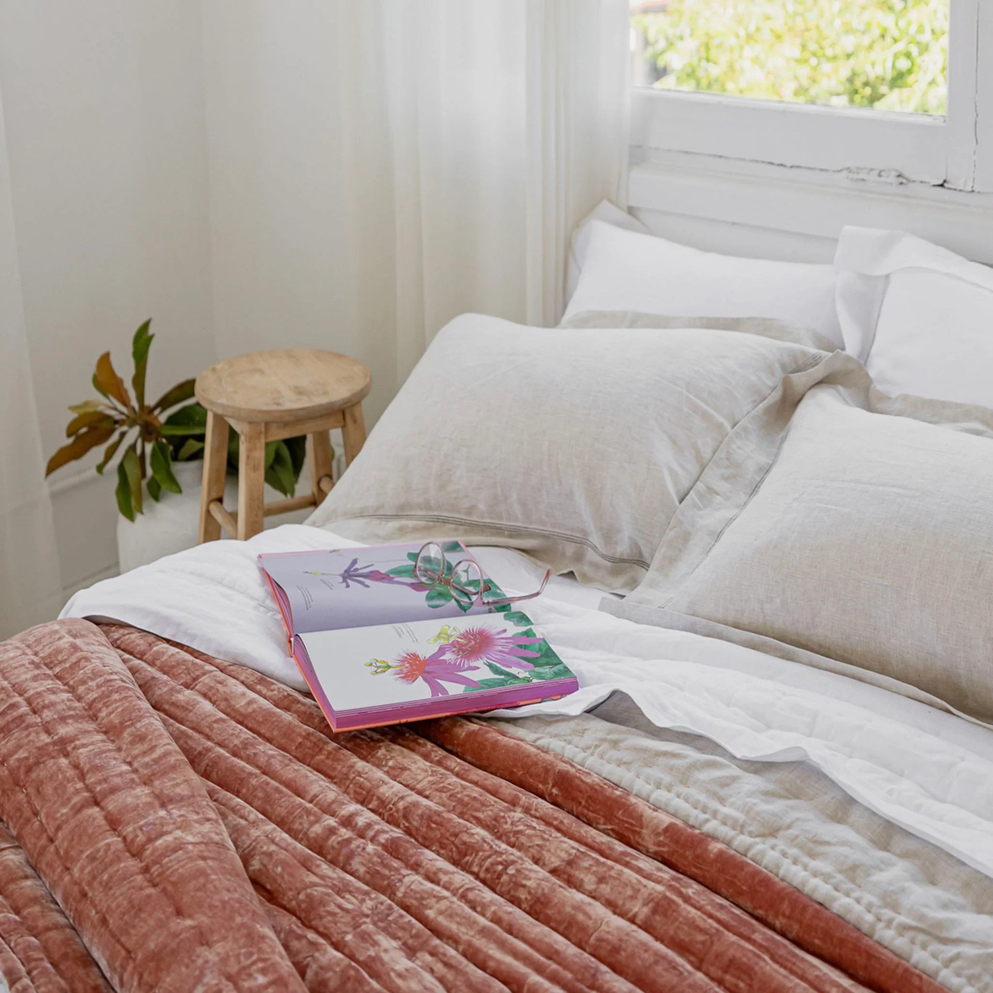 Tempt Silk Velvet Throw - Desert Coral