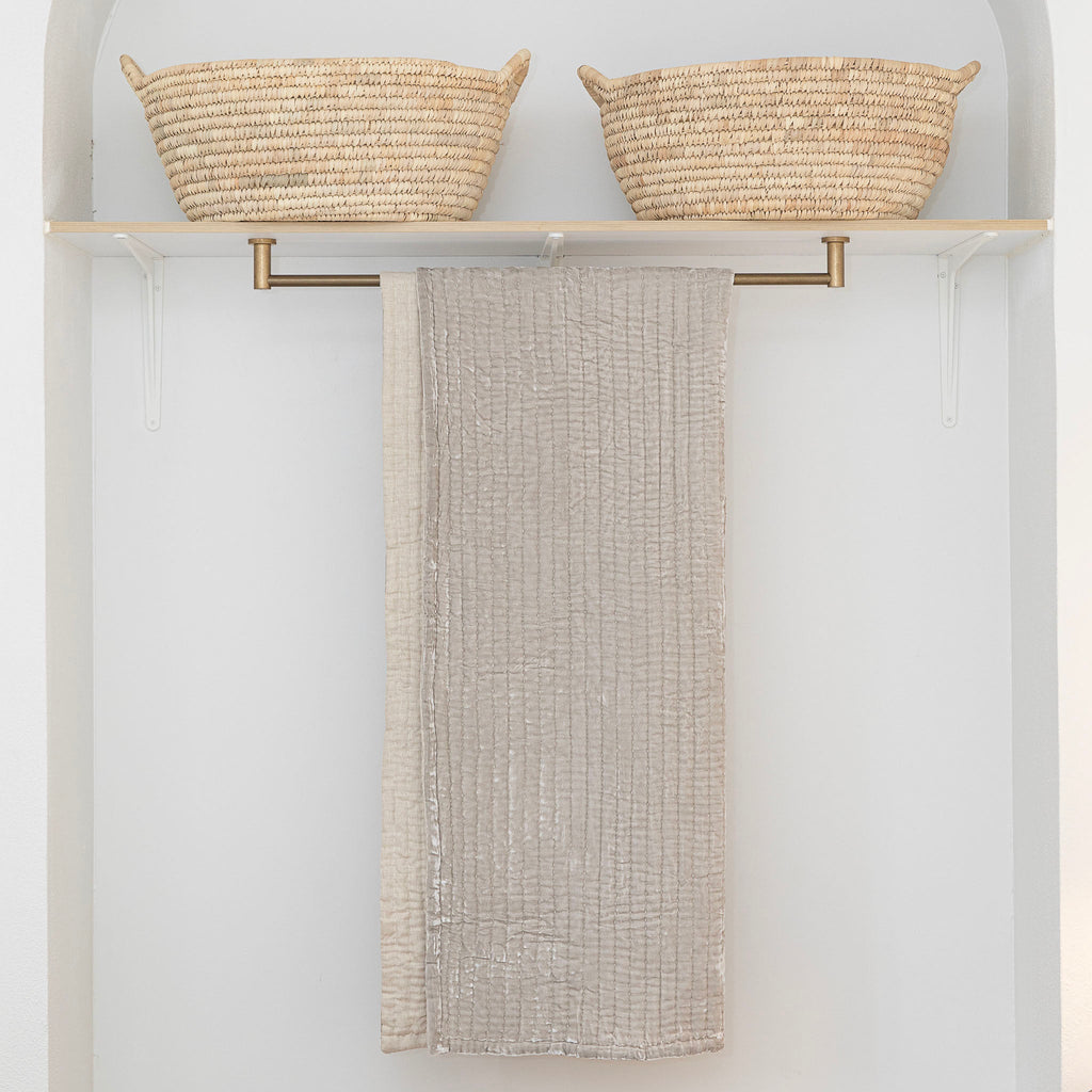 Enchant Silk Velvet Throw - Pearl
