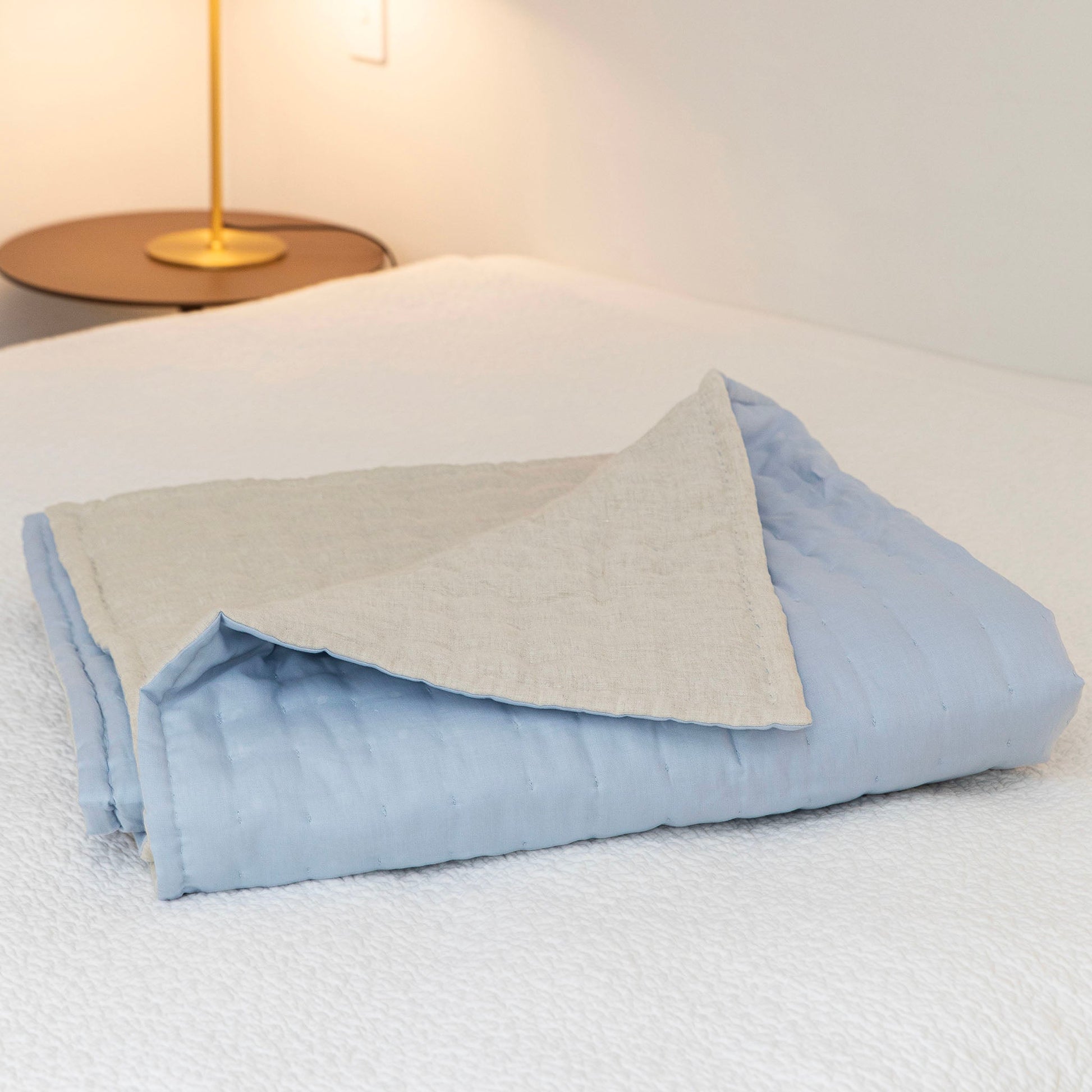 Tempt Linen Throw - Sky Blue