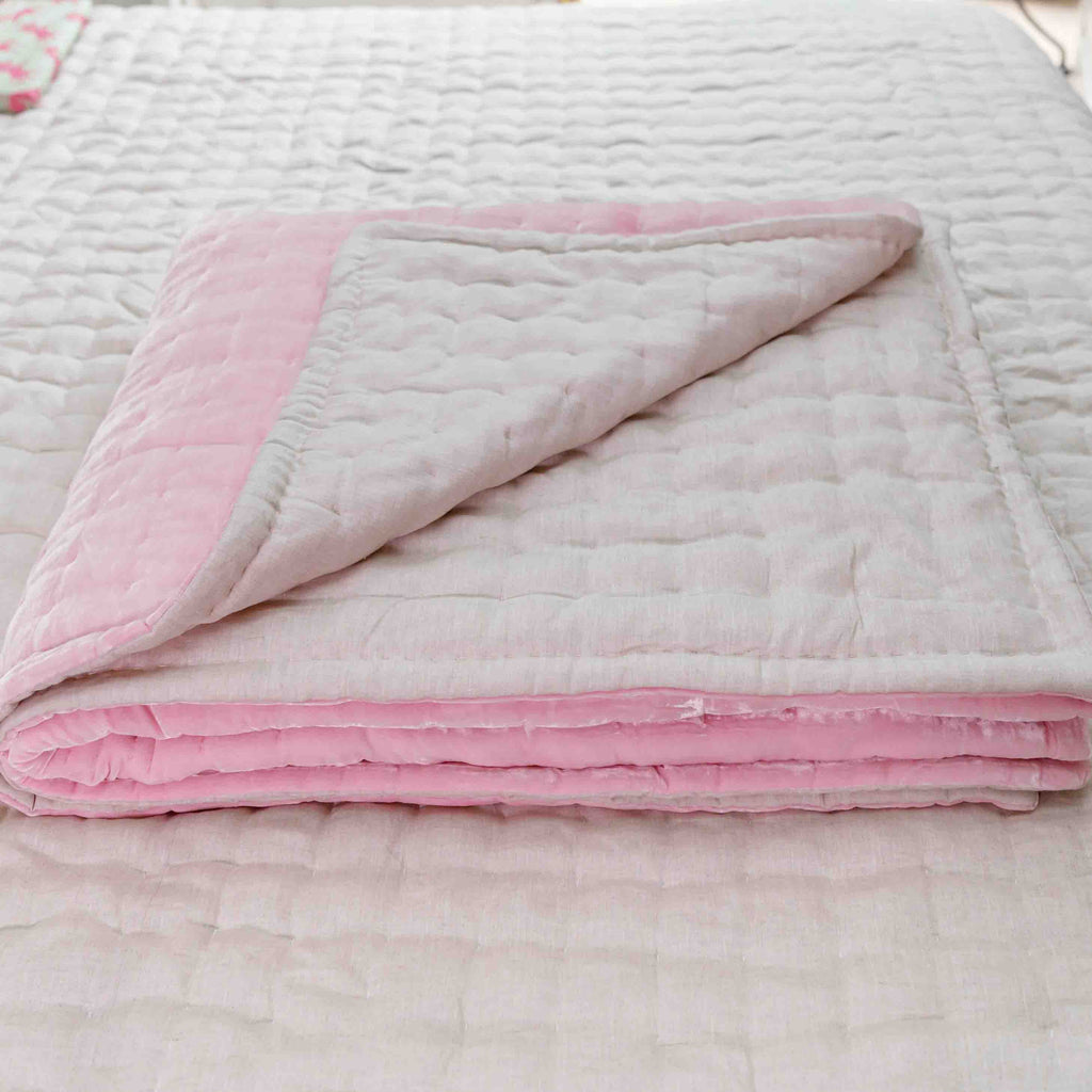 Tempt Silk Velvet Throw - Coconut Ice