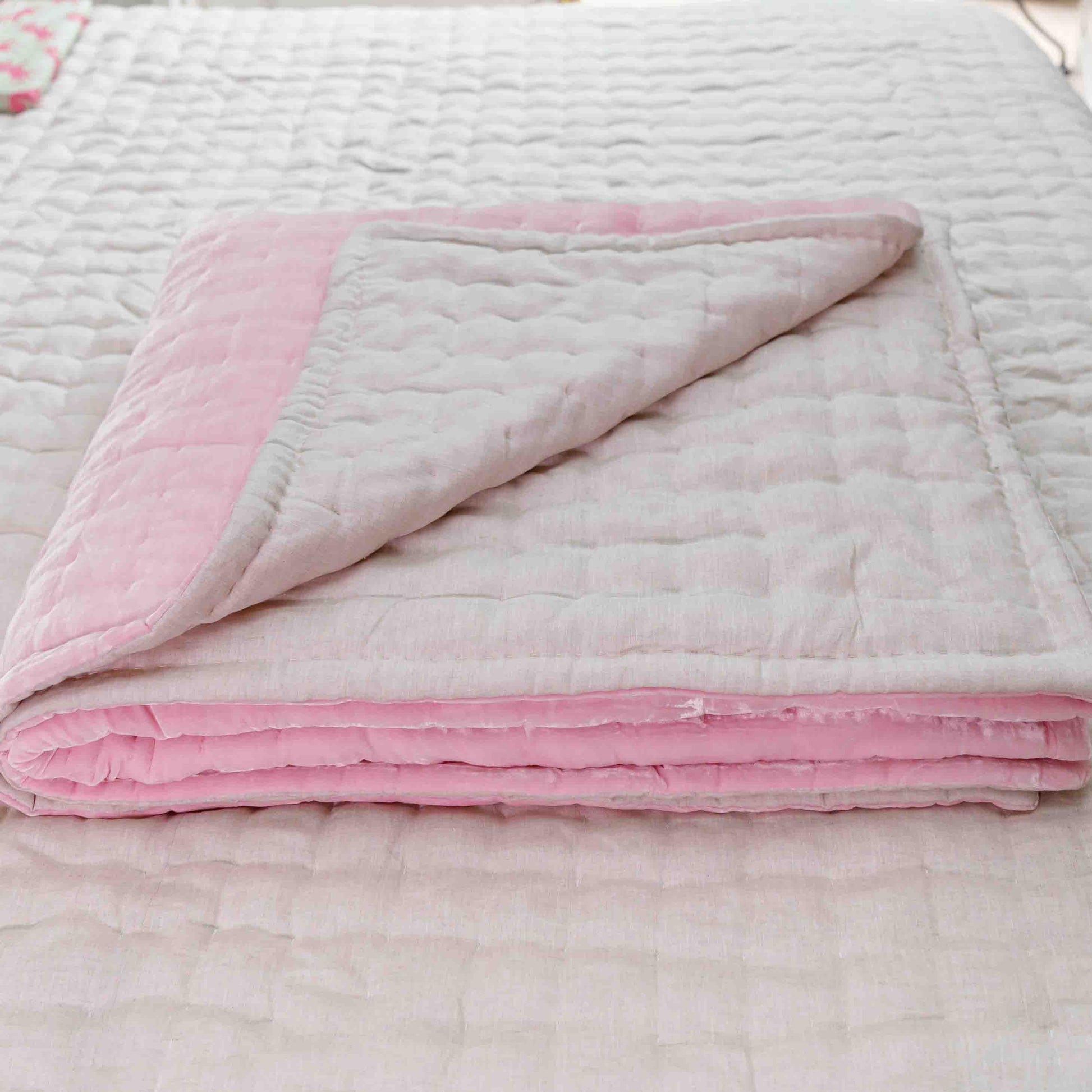 Tempt Silk Velvet Throw - Coconut Ice