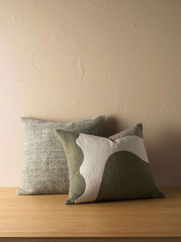 Hutt Wool Cushion in Ivy