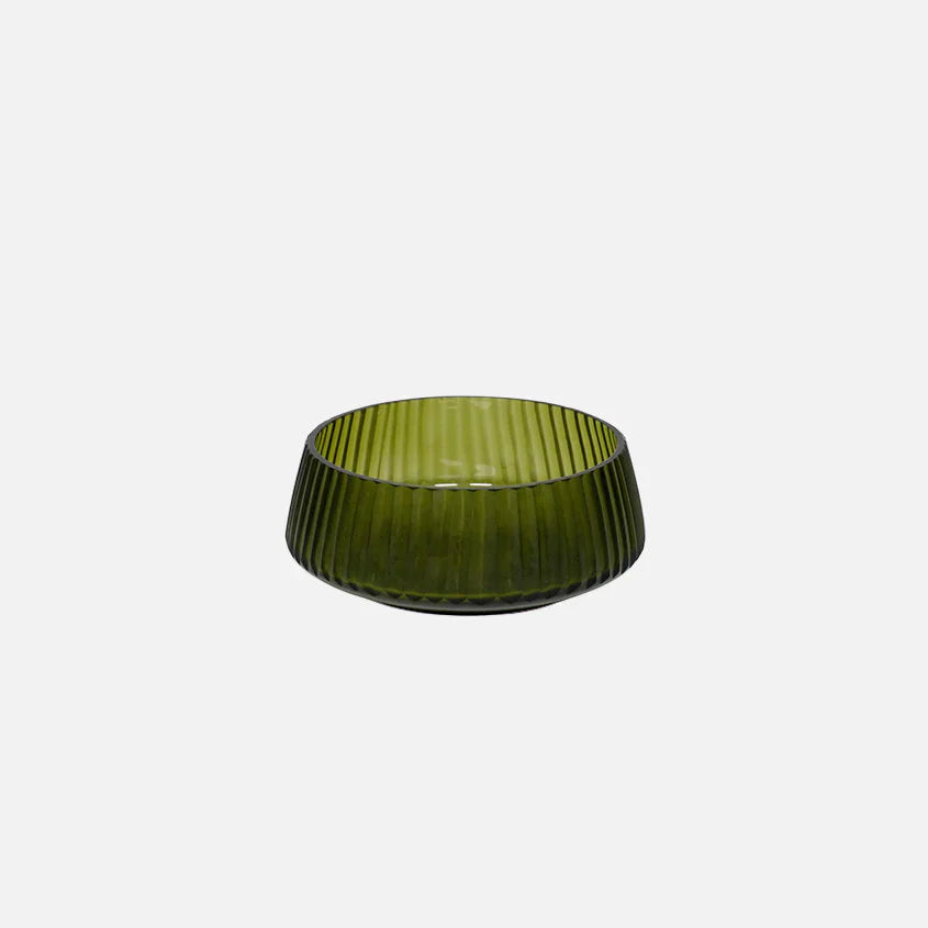 Iguassu Cut Glass Mini Bowl in Olive