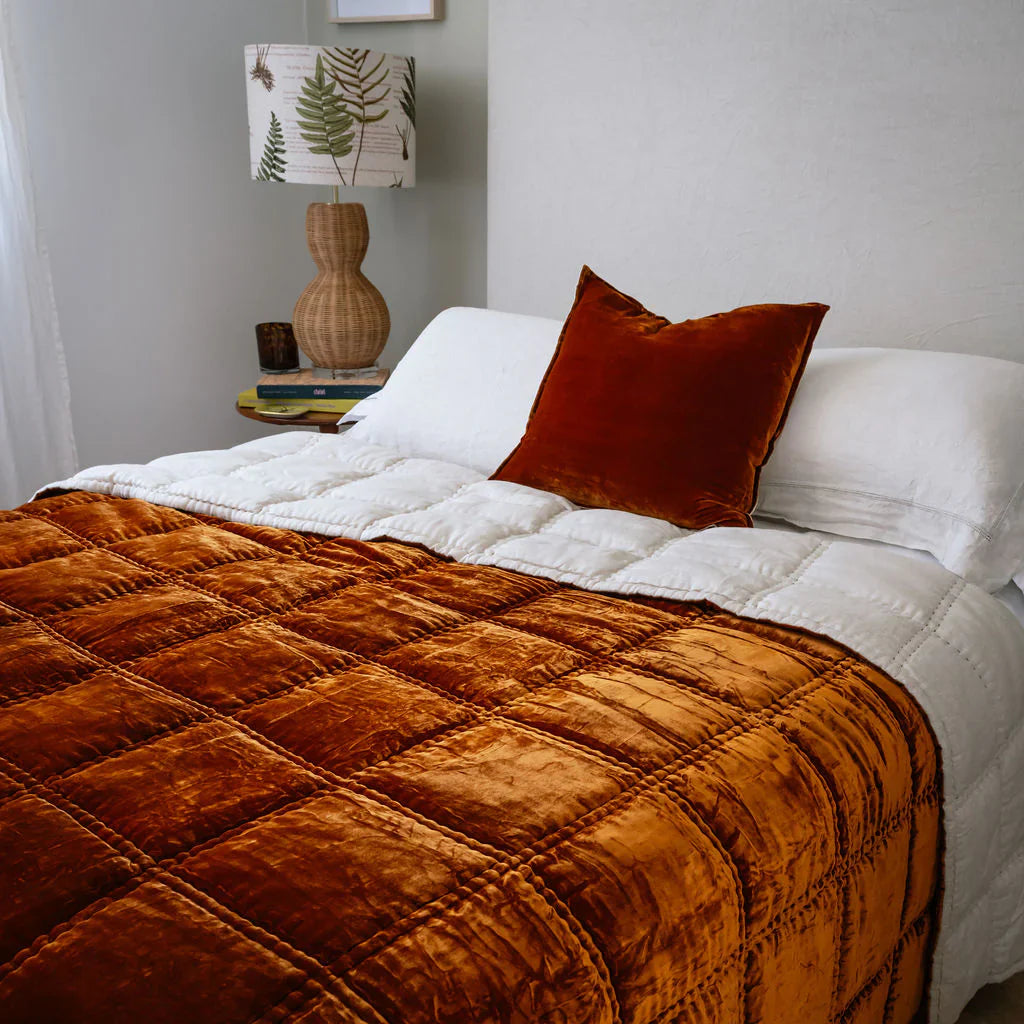 Bliss Silk Velvet Quilt - Sienna