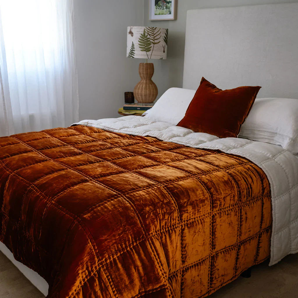 Bliss Silk Velvet Quilt - Sienna