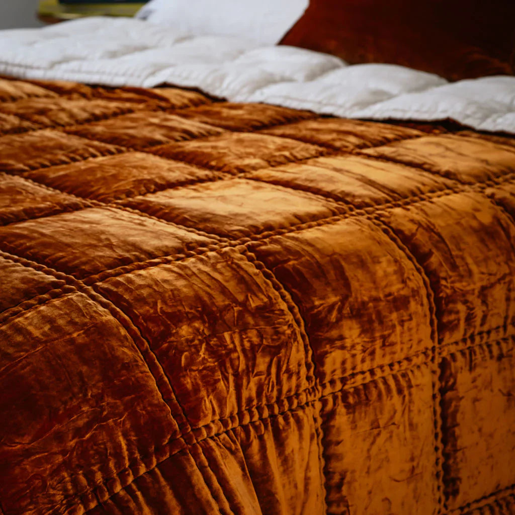 Bliss Silk Velvet Quilt - Sienna