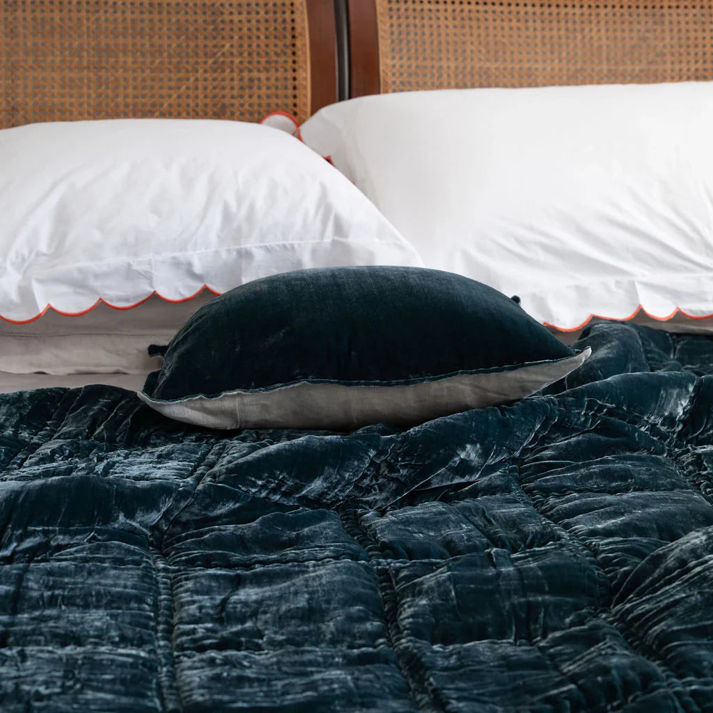 Bliss Silk Velvet Quilt - Sea Green