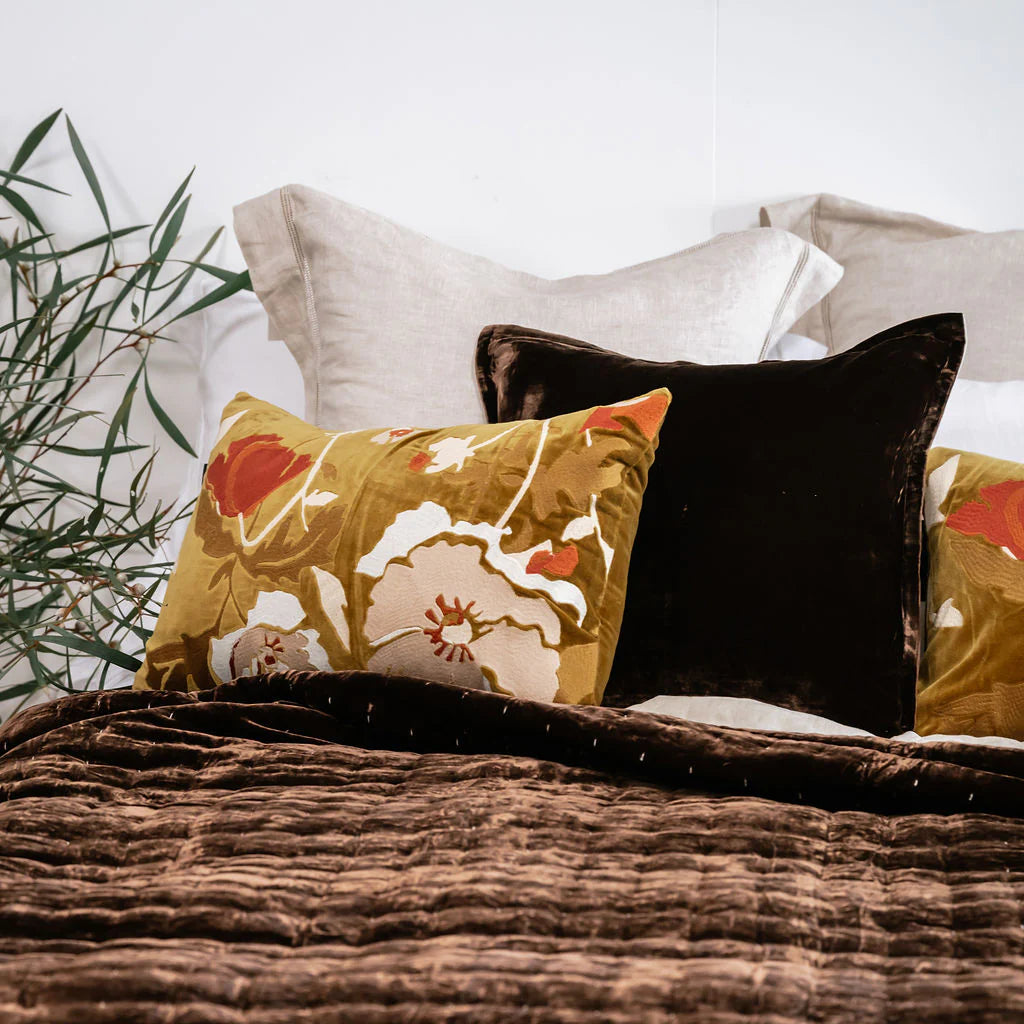 Allure Chocolate Silk Velvet Quilt