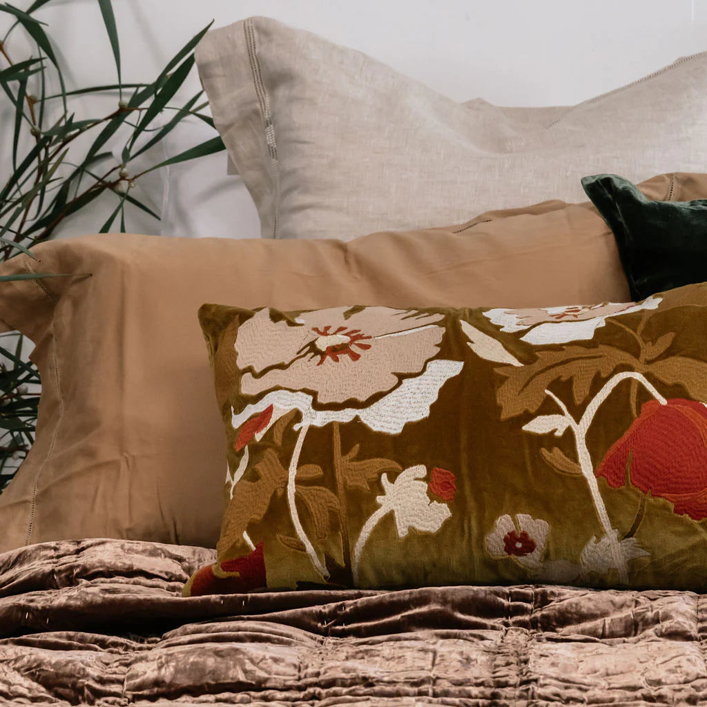 Bliss Cocoa Brown Silk Velvet Quilt