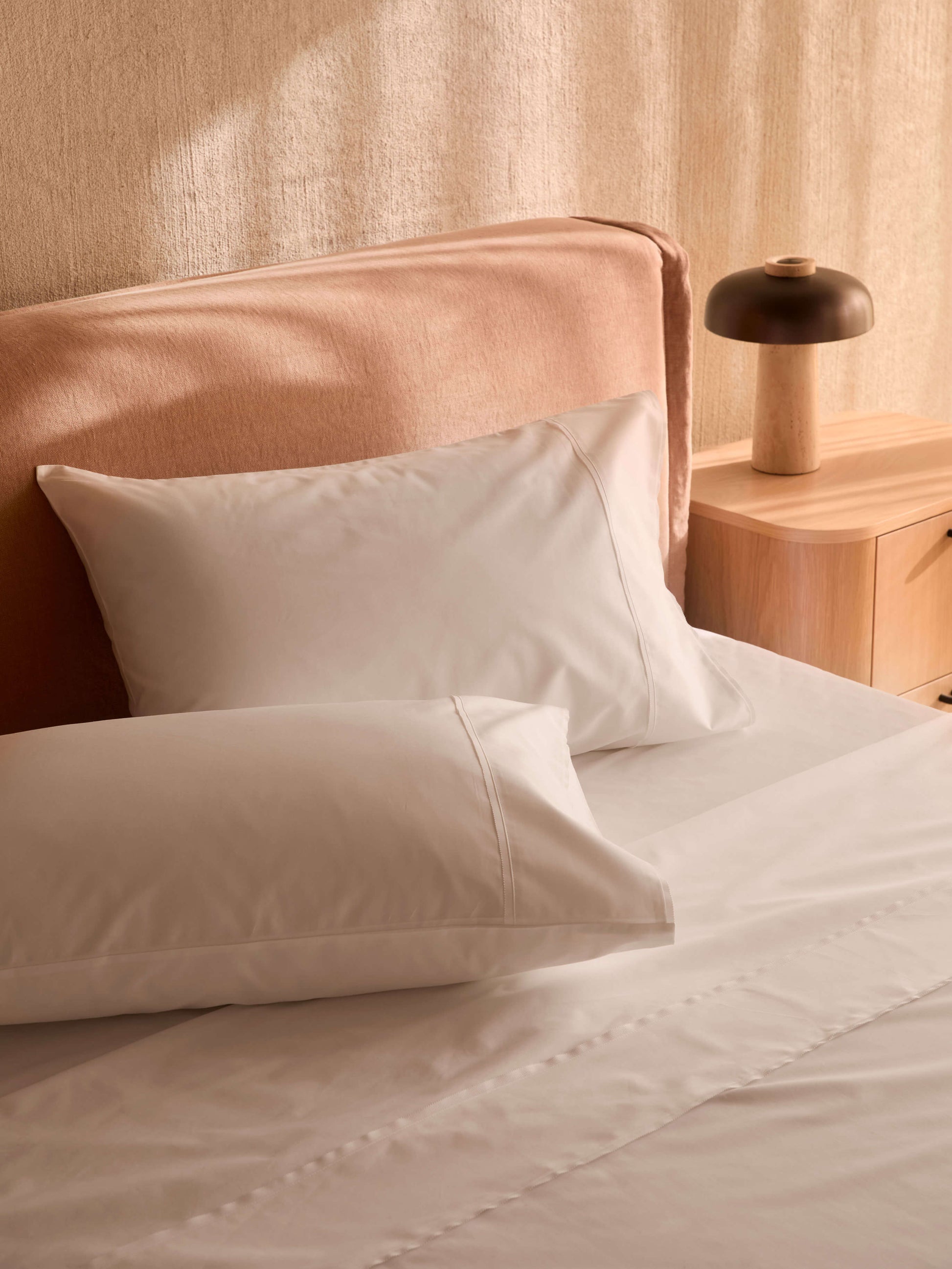 Grosgrain White Egyptian Cotton Sheet Set