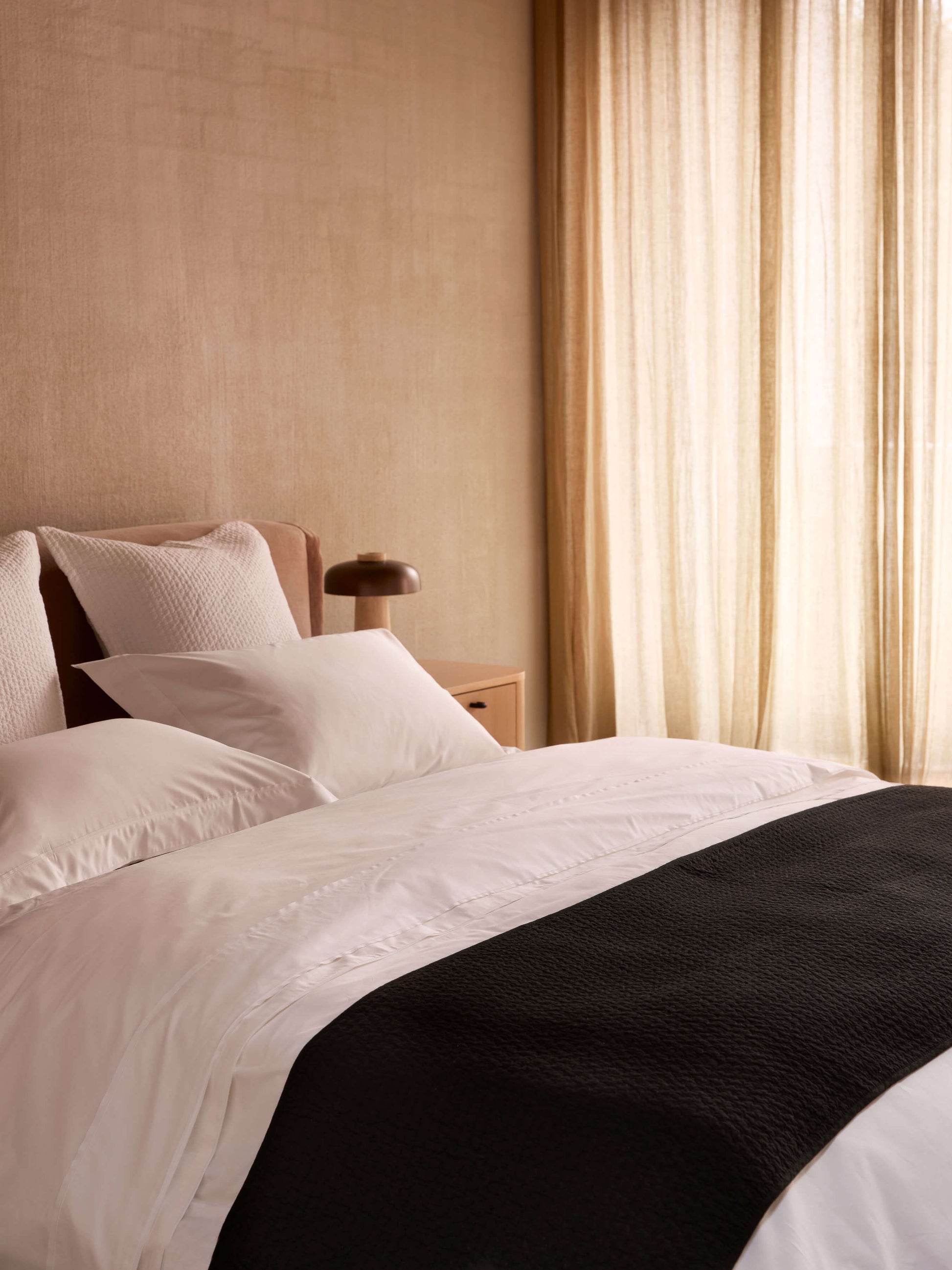 Aspen Black Pure Cotton Bed Runner