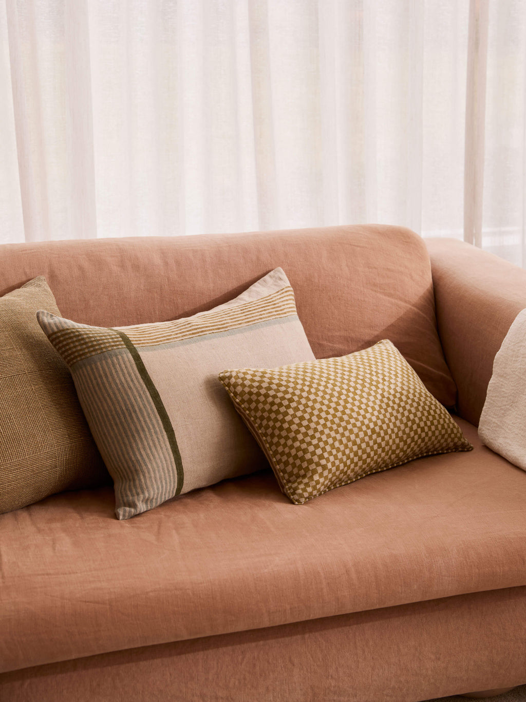 Gia Wasabi Reversible Linen Cushion