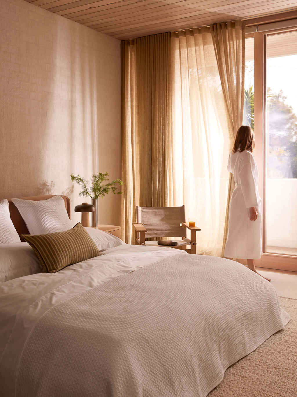 Spa White Waffle Bathrobe