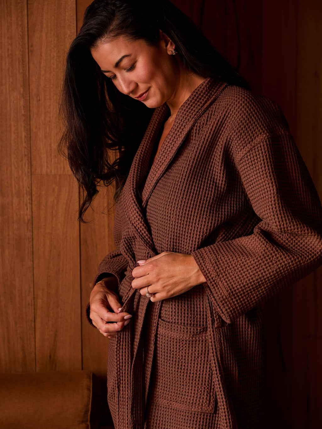 Spa Terracotta Waffle Bathrobe