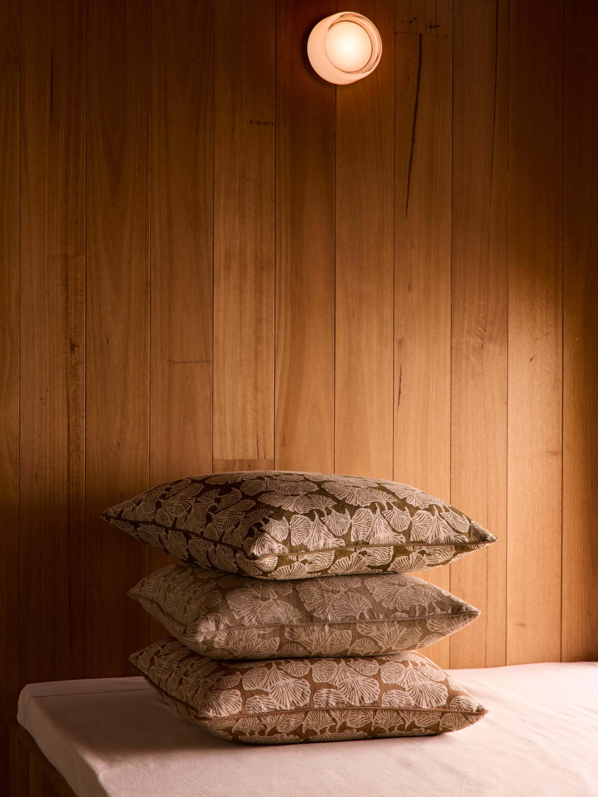 Ginkgo Khaki Linen Cushion