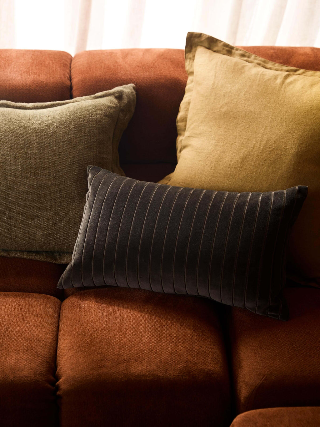 Echo Wasabi Pure Linen Cushion
