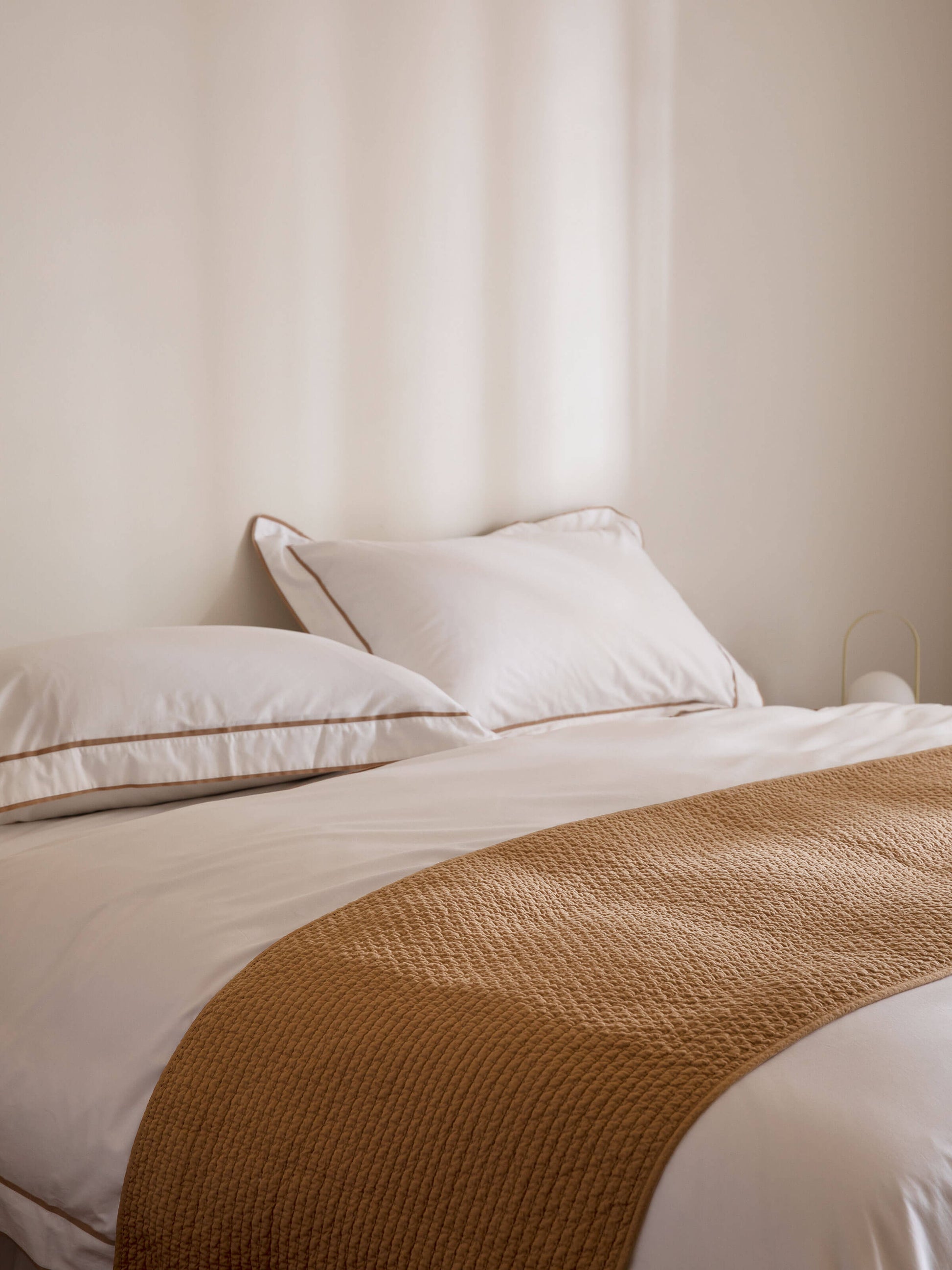 Grosgrain Caramel Egyptian Cotton Tailored Pillowcases