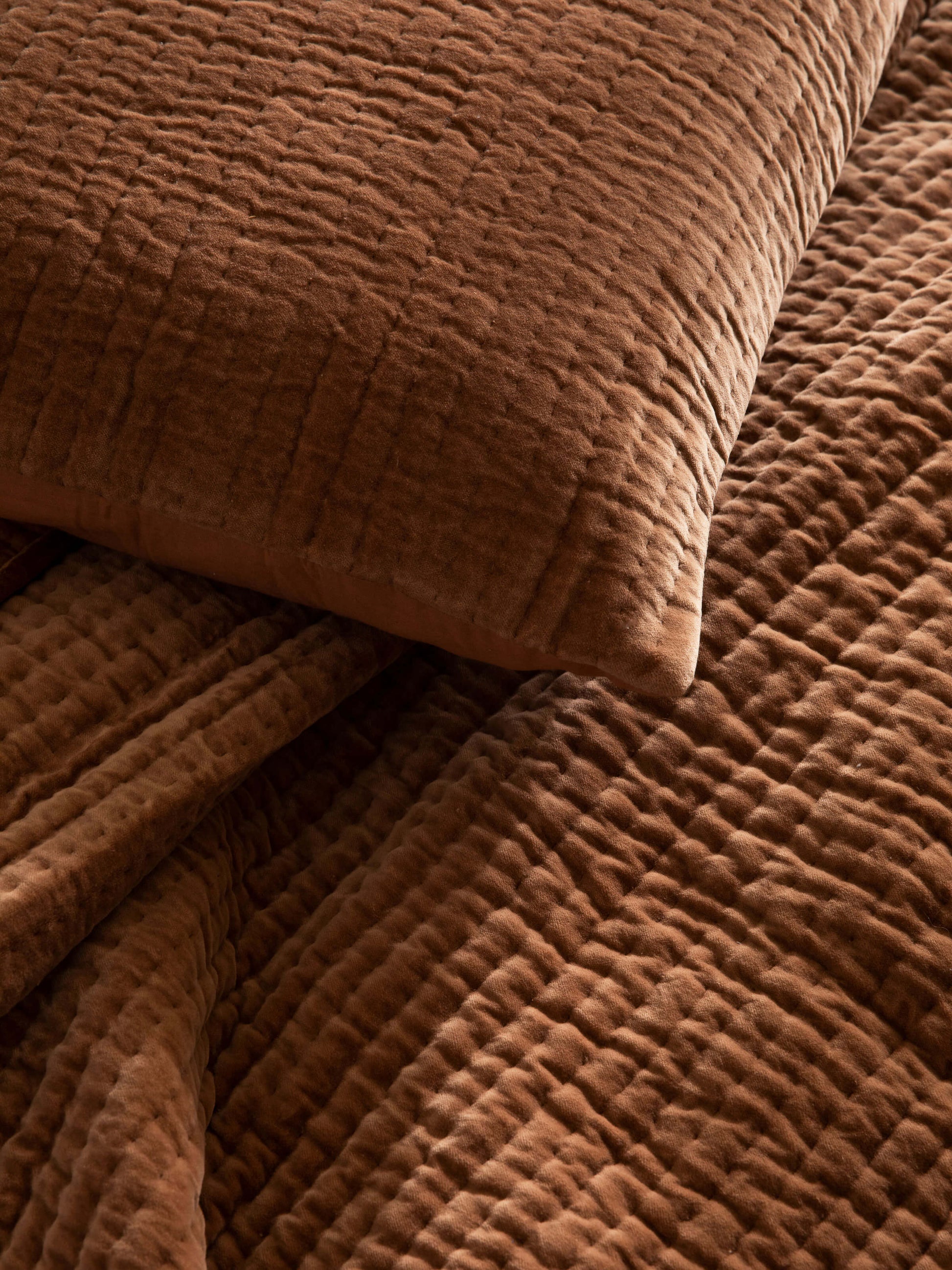 Cino Caramel Cotton Velvet Pillowcases