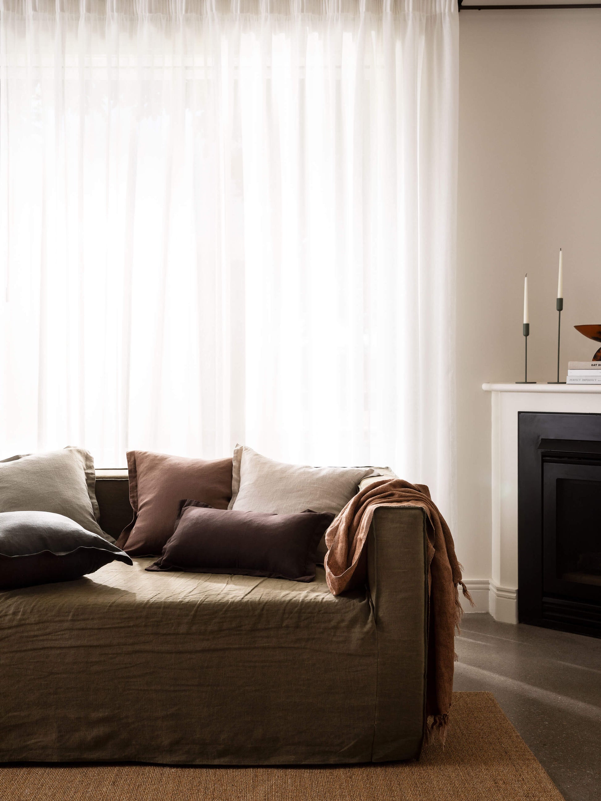 Burton Cafe Heavy Linen Throw