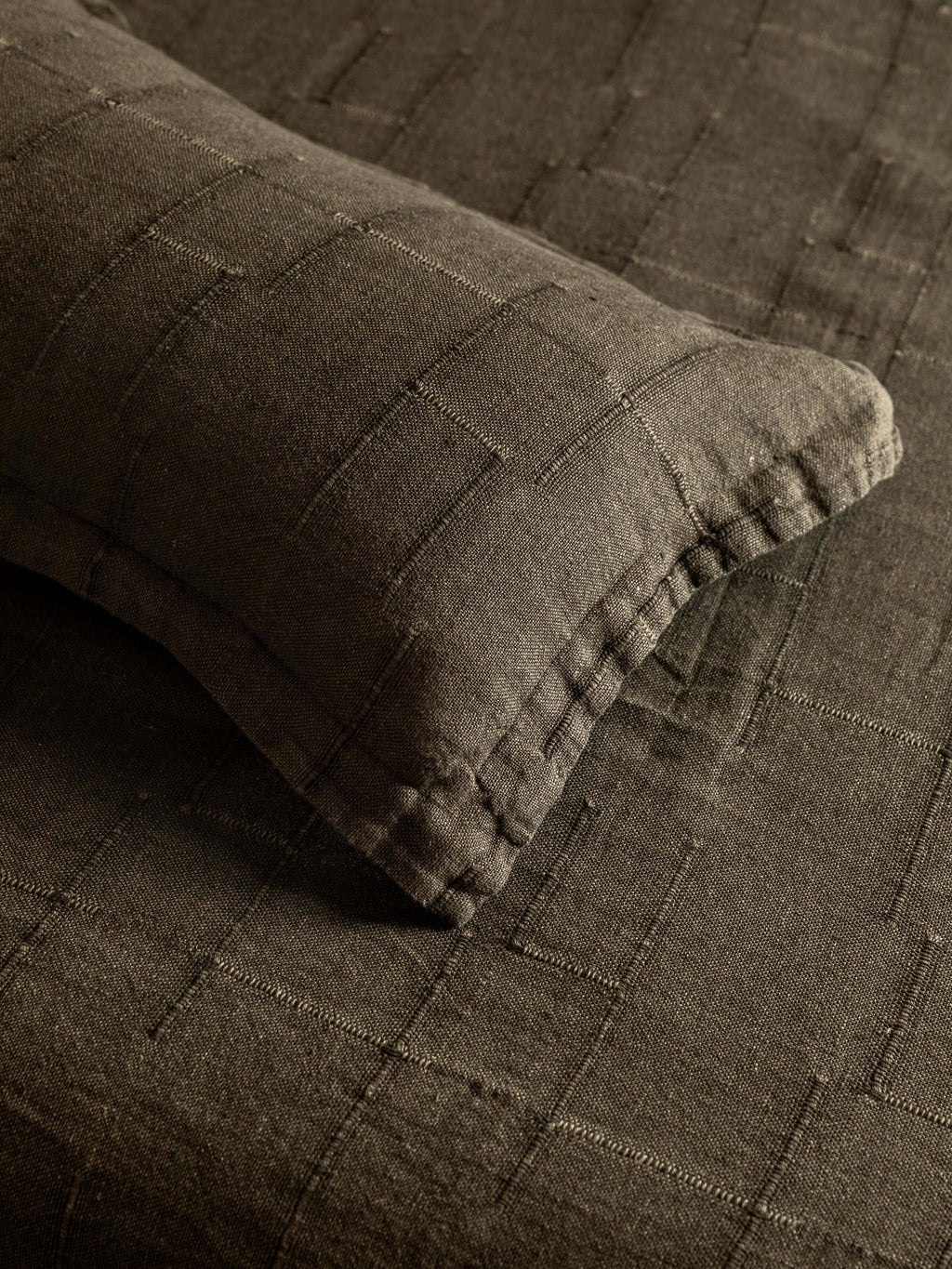 Palermo Olive French Linen Rectangle Cushion