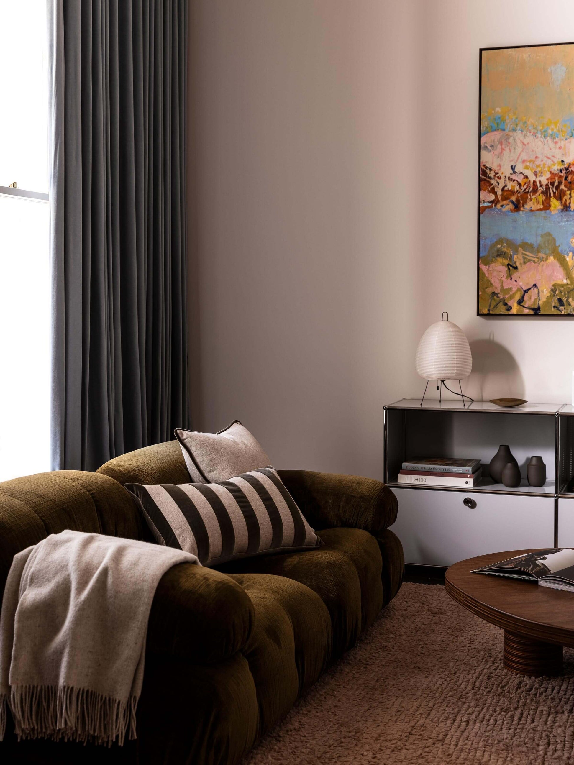 Etro Olive Piped Velvet Cushion