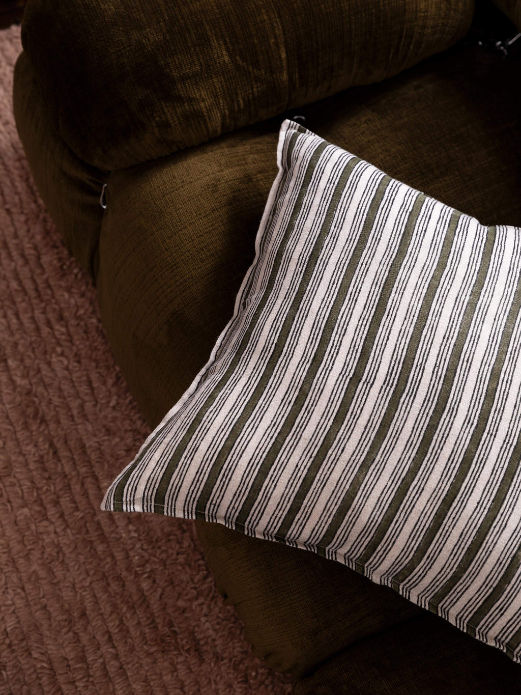 Rome Olive Pure Linen Cushion