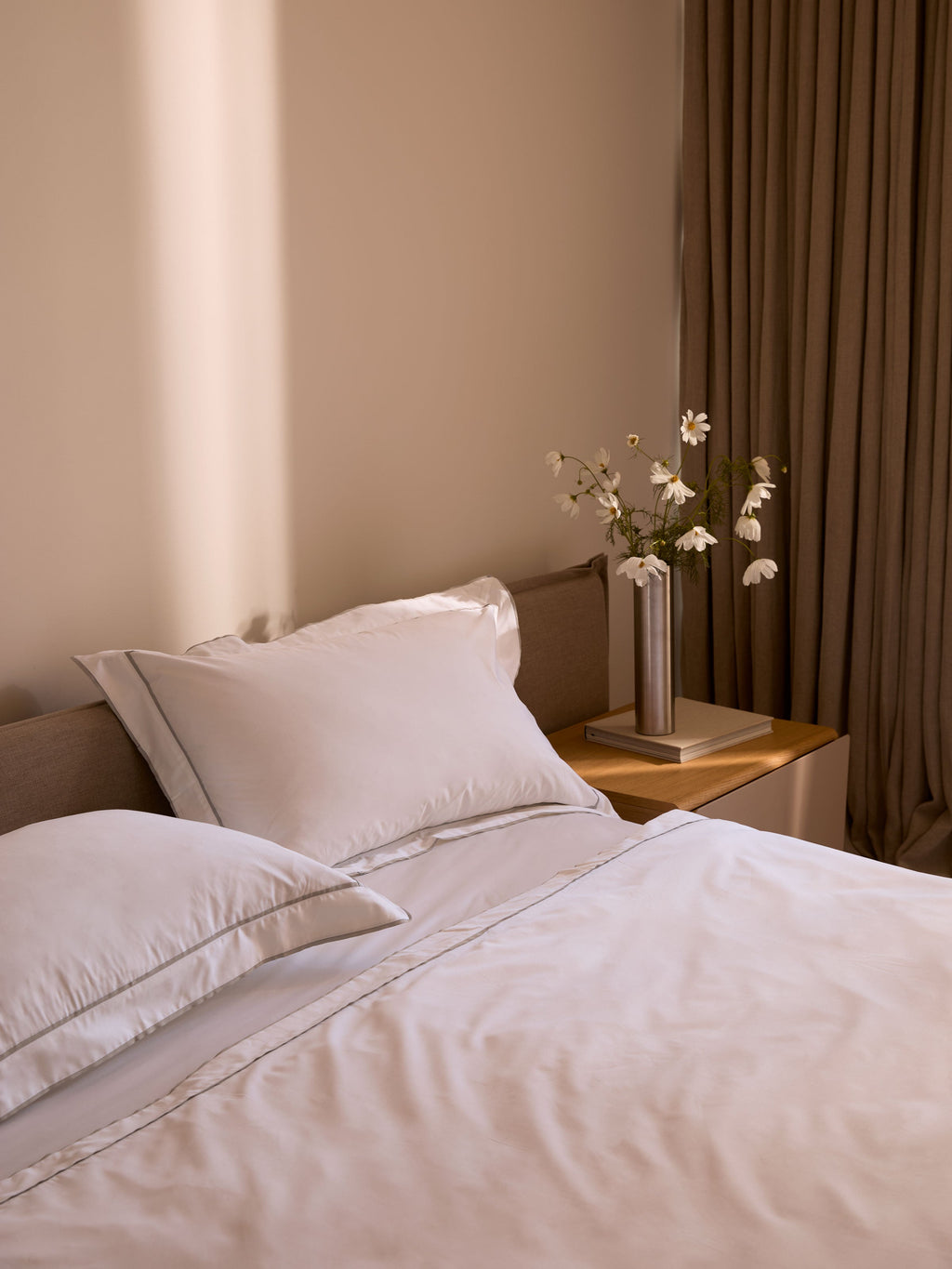 Grosgrain Silver Egyptian Cotton Duvet Cover Set