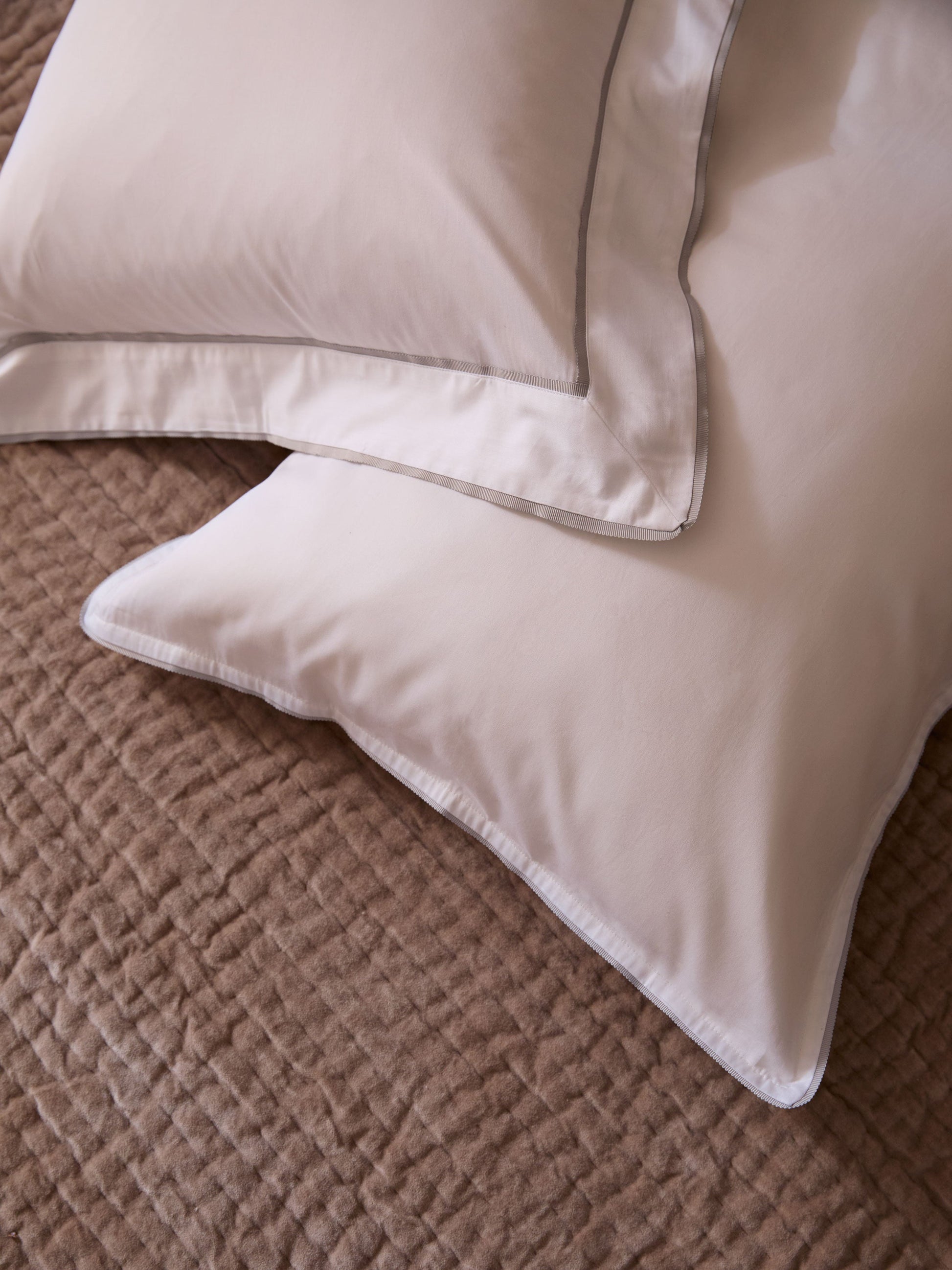 Grosgrain Silver Egyptian Cotton Duvet Cover Set